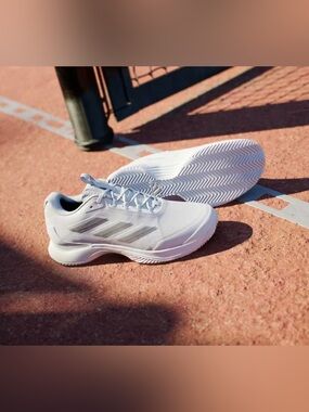 adidas White Mesh Court Sneakers